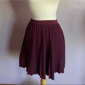 Burgundy pleated skirt